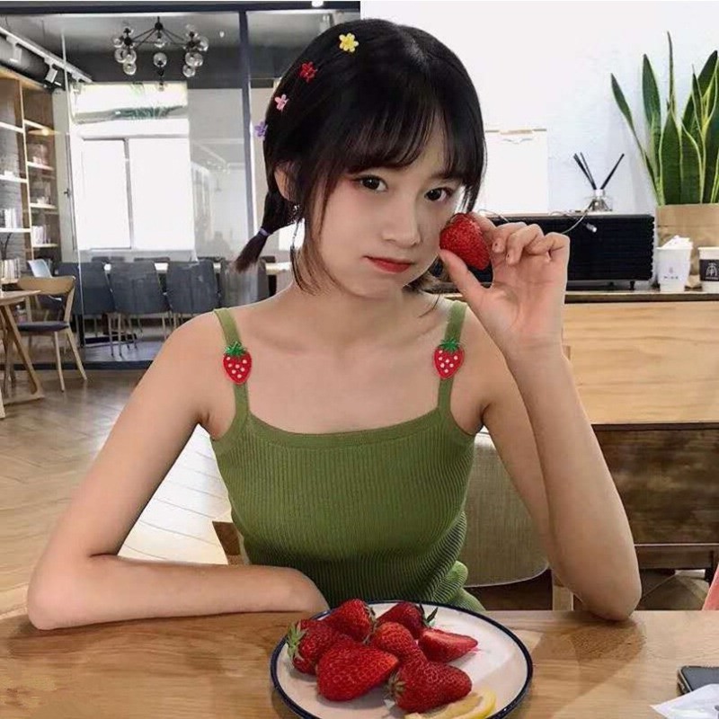 Áo dệt kim nữ hình quả dâu xinh xắn