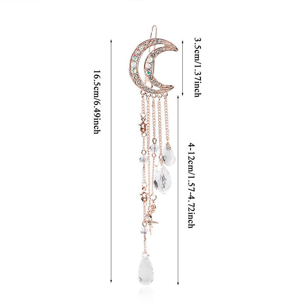 Kẹp Tóc Tua Rua Hình Mặt Trăng Xinh Xắn KENT1|Kẹp TóC HìNh MặT Trăng ĐíNh Kim Cương Giả ThờI Trang