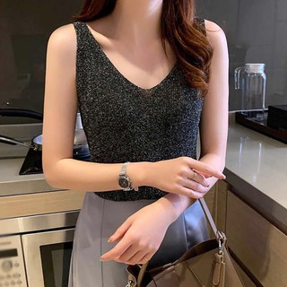Áo lụa sát nách cổ chữ V gợi cảm cho nữ