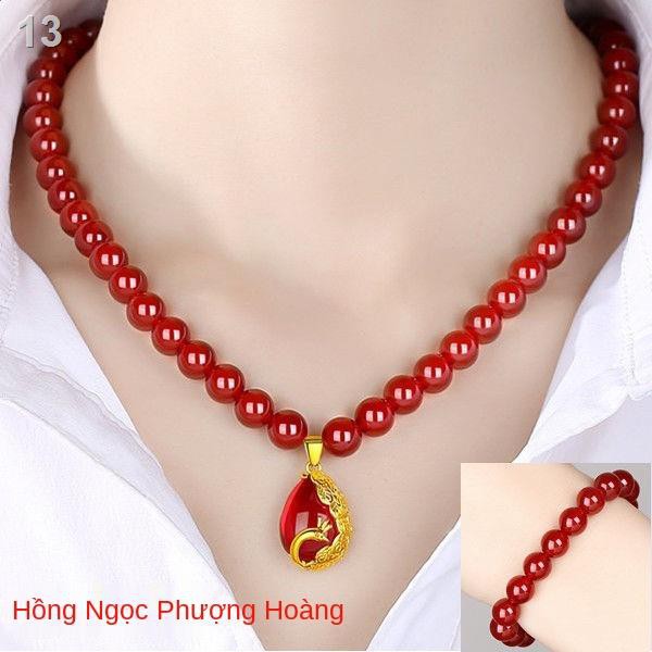 [Vòng cổ Chalcedony tự nhiên 50cm Vòng tay miễn phí] Mã não đỏ và xanh lục Món quà ngày của mẹ cho nữ