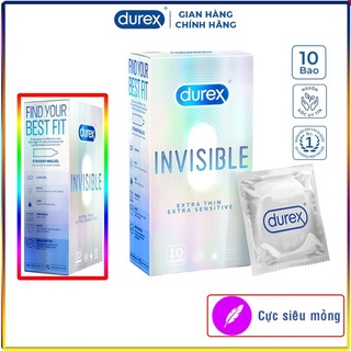 Bao cao su Durex Invisible Extra Thin siêu mỏng, tăng cường gel