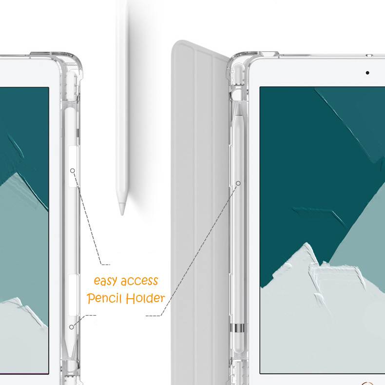 Bao Da Máy Tính Bảng Thông Minh Có Khe Cắm Bút tương thích với iPad Air 4 Air 3 Pro 10.5 7/8/9th Gen 10.2 5/6th Gen 9.7 Mini 5