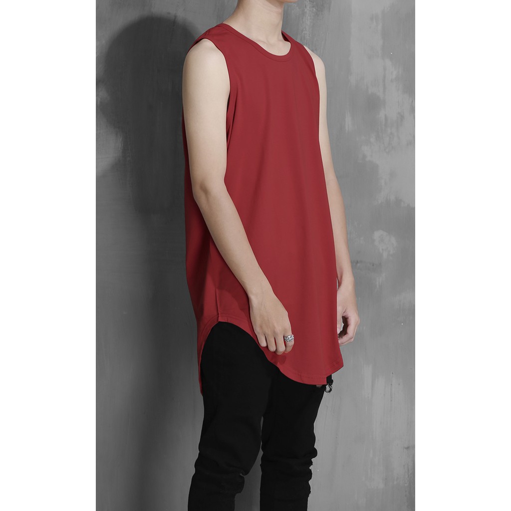 Áo Tanktop Longline Đỏ Chất Liệu Cotton