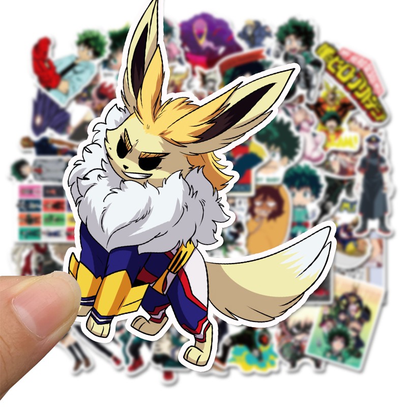 Bộ 50 miếng sticker My Hero Academia kháng nước trang trí ván trượt/ván trượt tuyết/máy tính kiểu graffiti cổ điển