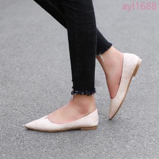 Giày Búp Bê Nữ Mũi Nhọn Size Lớn
