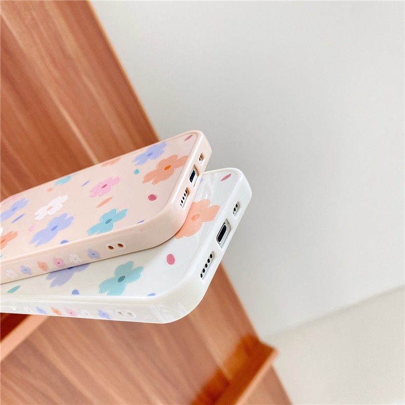 Ốp điện thoại in họa tiết hoa nhiều màu sắc thích hợp cho iPhone 12 11 pro max x xs max xr 7 8 plus