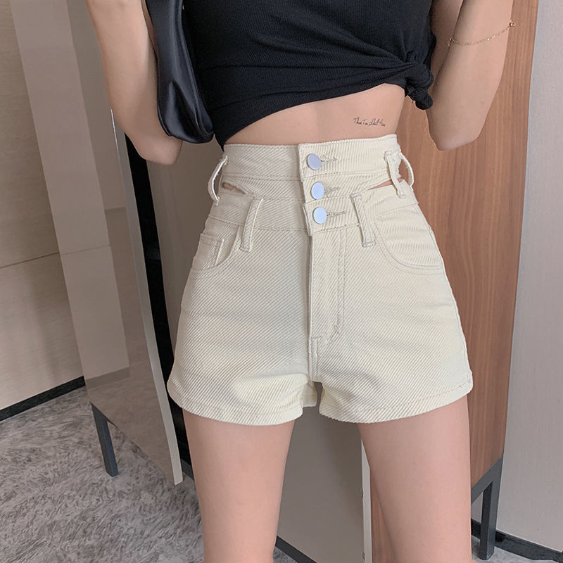 Quần Short Denim Lưng Cao Thời Trang Dành Cho Nữ