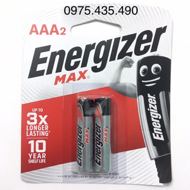 Pin AAA Energizer Max E92BP2 - Vỉ 2 Viên Made in Singapore