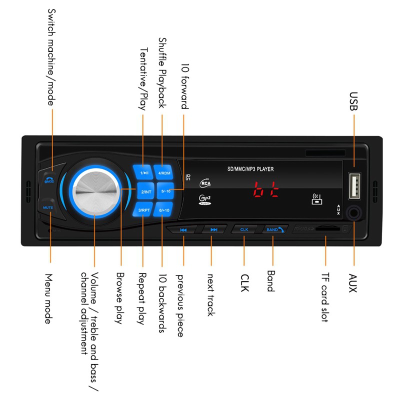 Radio Fm Kết Nối Bluetooth Autoradio 12v Cho Xe Hơi