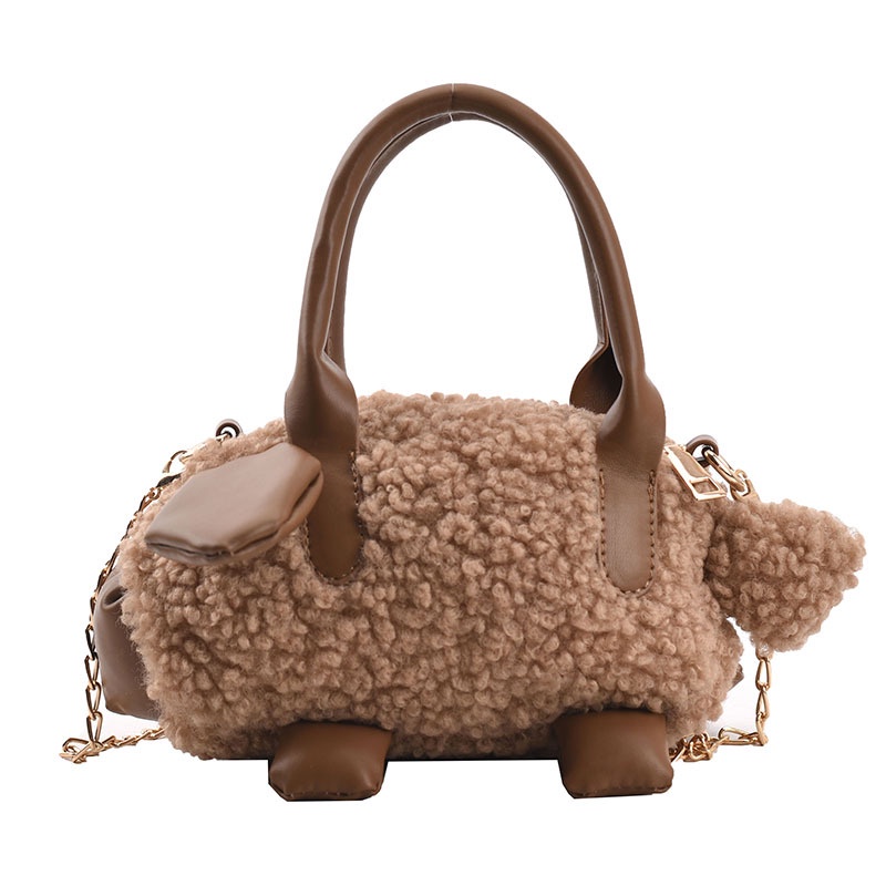 Túi Đeo Chéo Phủ Lông Cỡ Nhỏ Thời Trang Thu Đông Dễ Thương