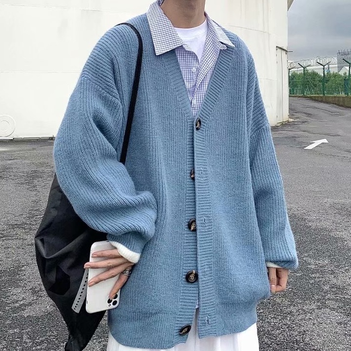 Áo cardigan nam len gile form rộng gân, áo khoác ngoài nam mặc ngoài thời trang Unisex đi chơi phong cách hàn quốc