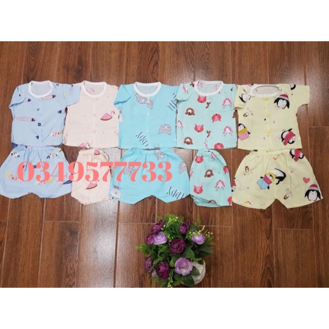 Bộ cộc tay vải lanh cho bé , 1 bộ , còn hồng