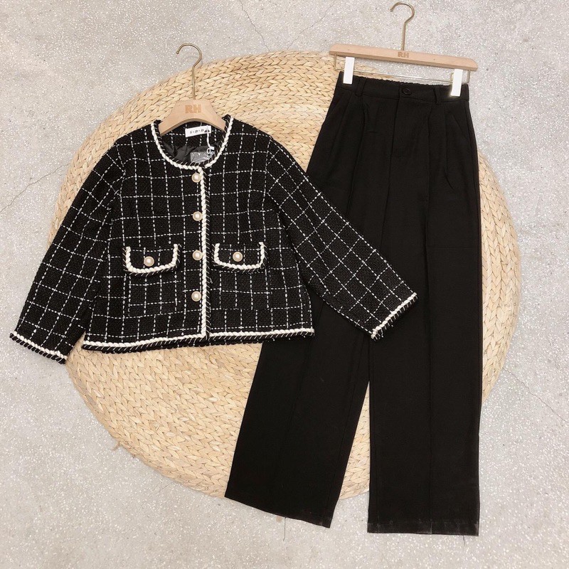 [CÓ SẴN] Áo khoác dạ tweed khuy ngọc mã 6621 (hàng chuẩn SDD) | BigBuy360 - bigbuy360.vn