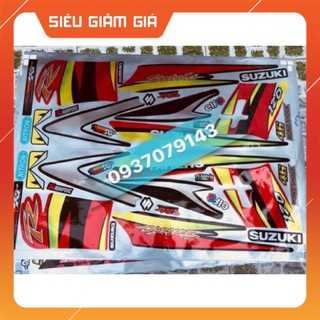 Tem rời Satria 2006 đỏ đen chất liệu Candy 3 lớp ko bay màu