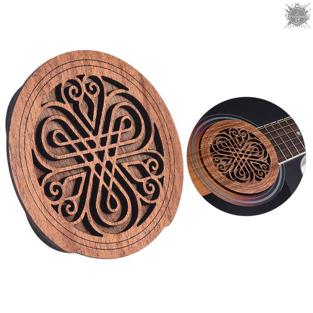 TP Guitar Wooden Soundhole Sound Hole Cover Block Feedback Buffer Mahogany Wood for EQ Acoustic Folk Guitars