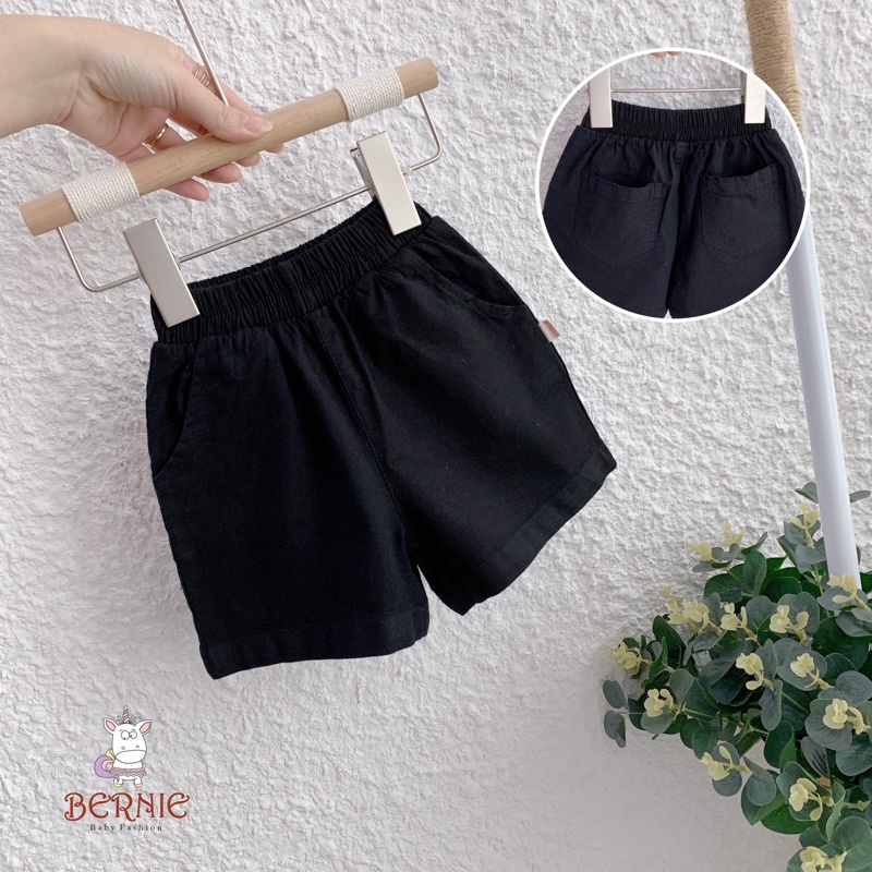 Bộ bé trai BERNIE áo sơ mi quần đùi sooc kèm cavat phong cách Hàn Quốc cho bé từ 8-22kg-21B005