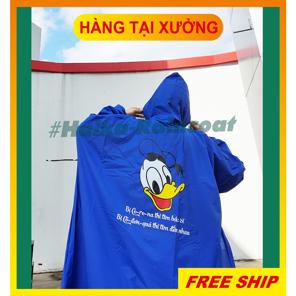 Xưởng Áo mưa măng tô dây kéo Vịt Donald  - Siêu dễ thương - Áo mưa hoạt hình cá tính/Chất liệu PVC Đài Loan