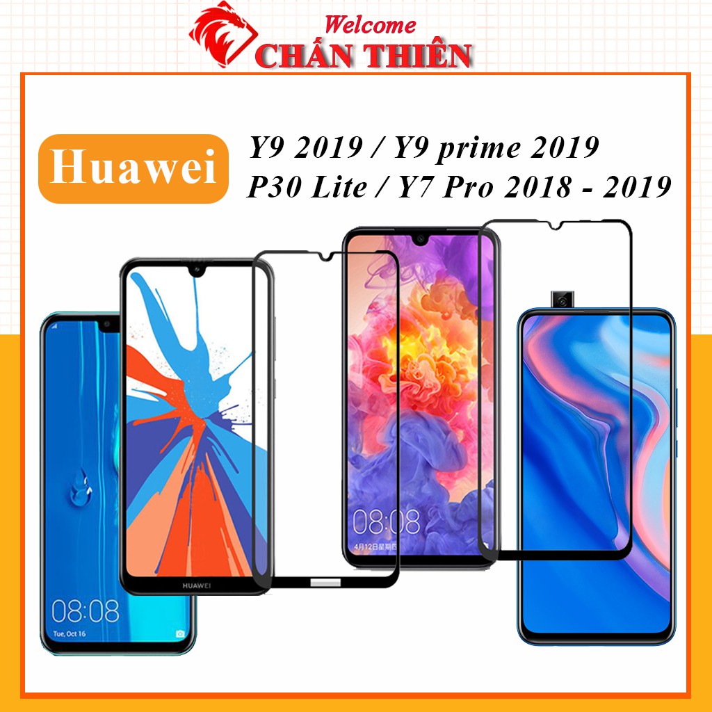 Kính Cường Lực Huawei Y9 2019 Y7 Pro 2019 Y7 Pro 2018 Y9 Prime 2019 P30 Lite Full màn 9D Trong Suốt 21H Cảm Ứng Mượt Mà