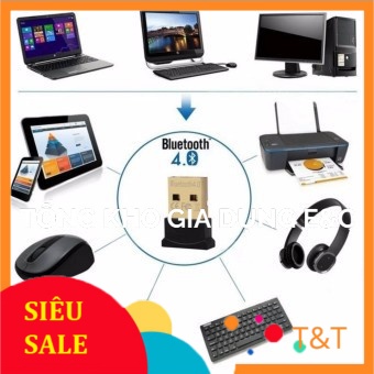 USB Bluetooth V4.0 kết nối bàn phím, chuột tay cầm chơi game, loa...dành cho PC, Laptop