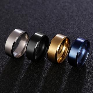 Nhẫn Thép Titan 8mm Kiểu Dáng Đơn Giản Thời Trang