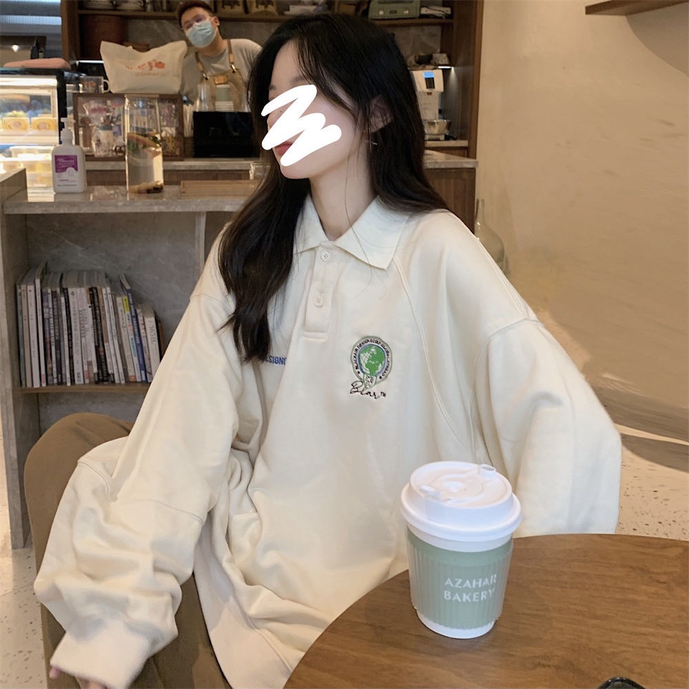 Áo Sweater Cổ polo Dáng Rộng Phong Cách Đường Phố Thời Trang Thu Đông 2022