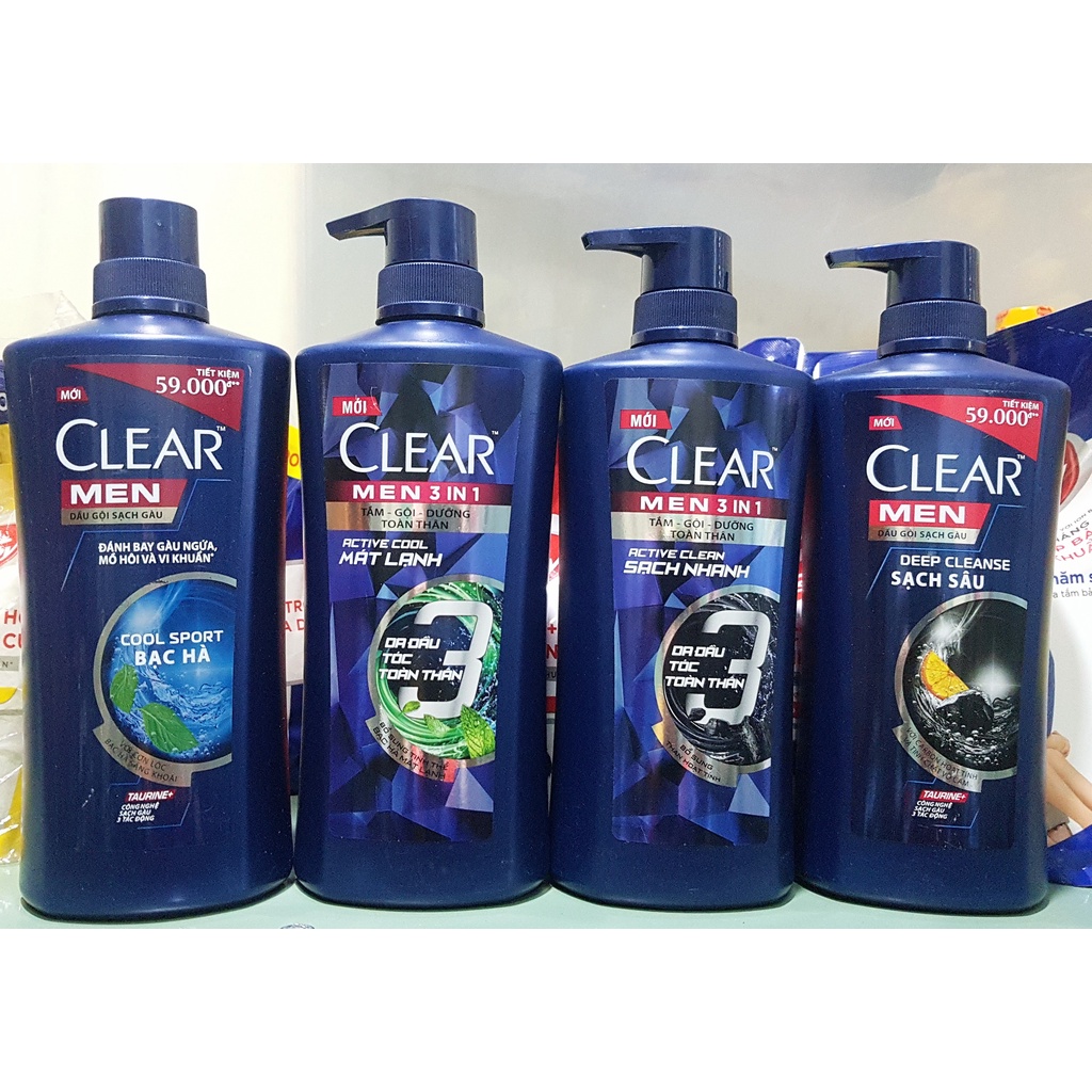 Dầu gội đầu cho nam Clear Men chai 630g