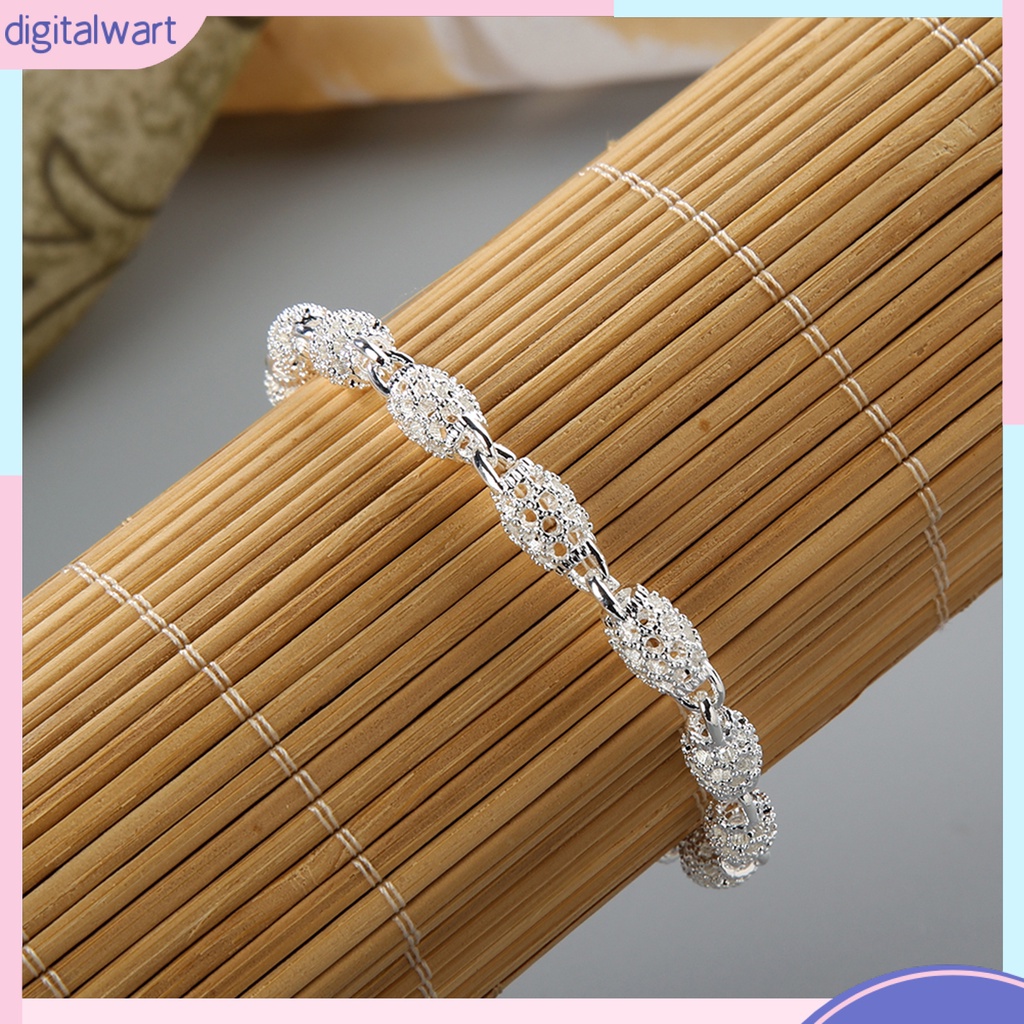 Vòng đeo tay dây kim loại mạ bạc thời trang cho nữ