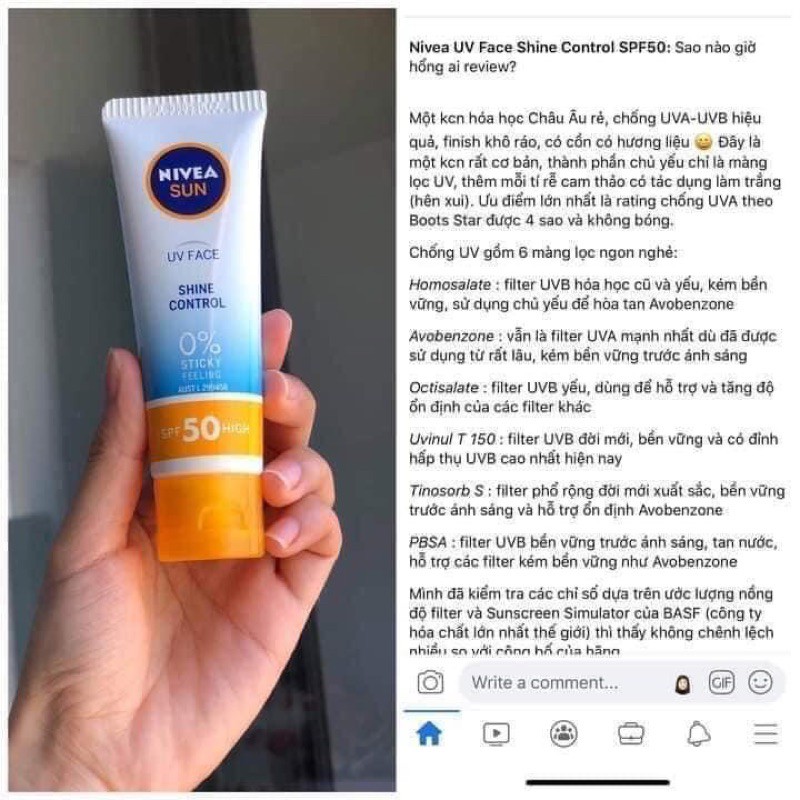Có bill☀️ KCN   NIVEA UV FACE SOOTHING SENTIVE SPF50+ PA++++ | BigBuy360 - bigbuy360.vn