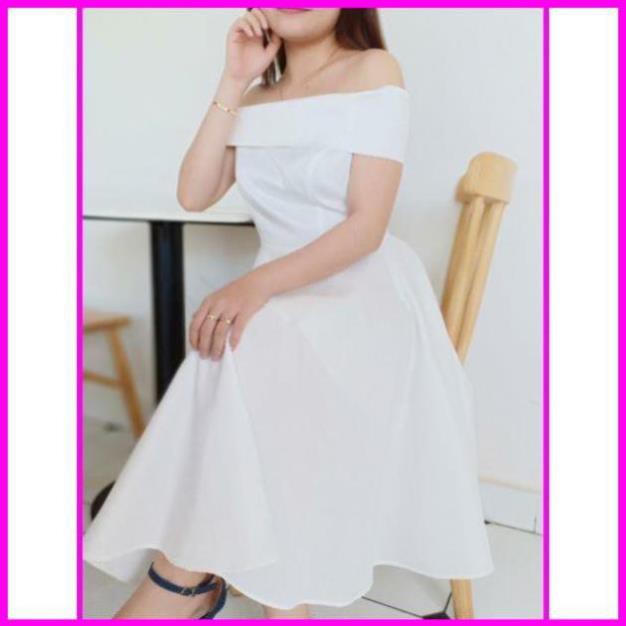 [   VÁY TRẮNG ] Đầm trắng dự tiệc trắng trễ vai cao cấp hàng thiết kế thanh lịch Sahara Dress Đầm nữ dự tiệc | BigBuy360 - bigbuy360.vn