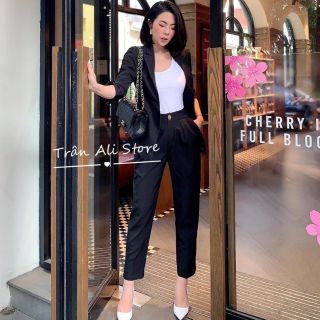 SET VEST NỮ ĐEN DÀI CÔNG SỞ 3 MÓN, KÈM VIDEO+ẢNH THẬT 100%