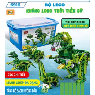 Lego technic thế giới khung long điều khiển bằng giọng nói mã 6916 746 chi tiết kèm sách hướng dẫn 6 mô hình