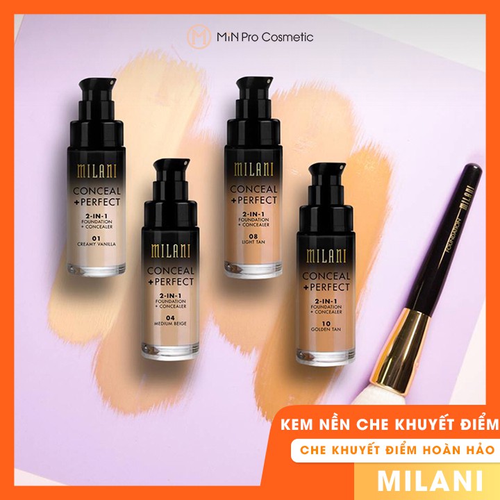 Kem nền che khuyết điểm Milani conceal + perfect 2 in 1 foudation 30ml