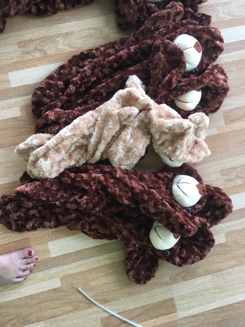 Vỏ gấu bông teddy + áo 80 cm