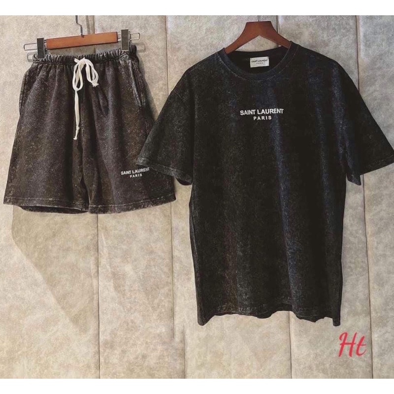 bộ đùi loang màu đen cho nam nữ saint laurent