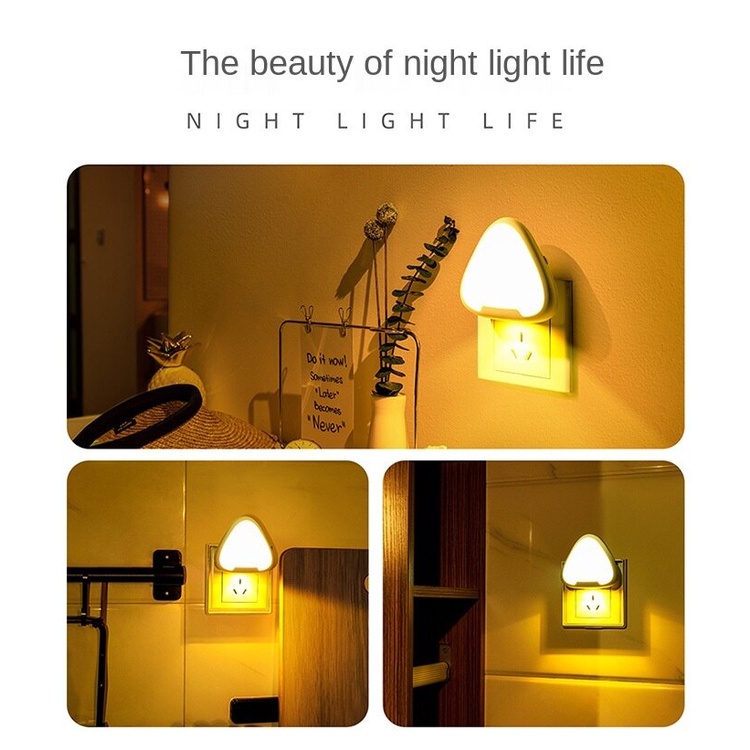 Creative LED Triangle Night Light Remote Control Timing Aisle Light Home Bedroom Dimmable Night Light Socket Wall Lamp