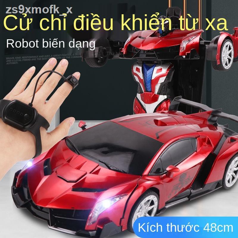 ✱✸cử chỉ Ô tô điều khiển từ xa biến dạng cảm ứng Robot King Kong sạc đồ chơi trẻ em bằng hợp kim di động xe đua đồ chơi