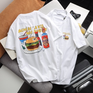 Áo thun cotton unisex co giãn 4 chiều logo in burger