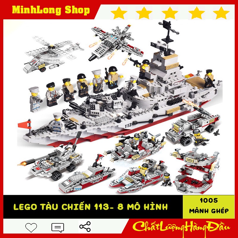 Bộ đồ chơi xếp hình lego tàu hải quân, lego chiến hạm