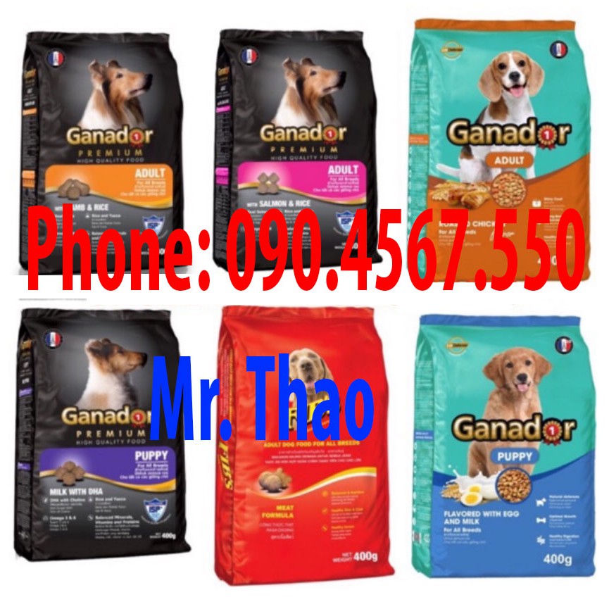 🅲🅾🅼🅱🅾 05 🅶Ó🅸 x400 Gram Thức ăn cho chó Ganador - FIB's - adult - puppy - Cừu - Trứng Sữa - Cá Hồi - Sữa DHA Đủ Loại