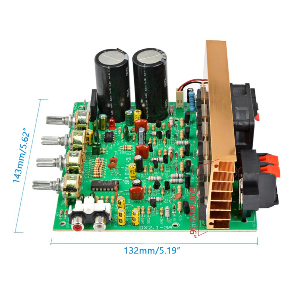 AIDEEPEN 3*80W DX-2.1 Channel High Power Amplifier Board Subwoofer Speaker for Store Solicitation Home Theater Square DIY Speakers