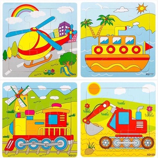 Tranh ghép hình gỗ 2d 9 miếng - đồ chơi tranh xếp hình, lắp ráp 9 mảnh bằng gỗ an toàn cho bé
