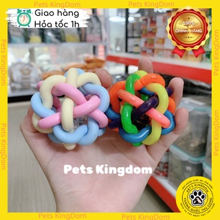 HN - Đồ chơi chó Bóng tết thừng bóng 7 sắc đồ chơi chó mèo dạng banh cho chó tập cắn