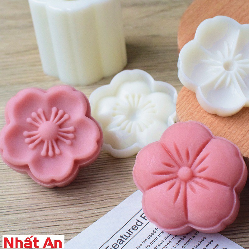 Khuôn trung thu lò xo 2 mặt hoa 3D 50 - 60gr
