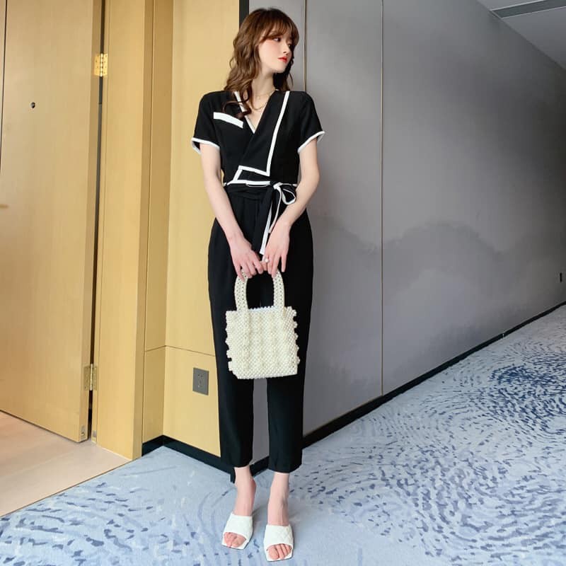 J3846 - Jumpsuit áo liền quần nữ hè ngắn tay hàng nhập