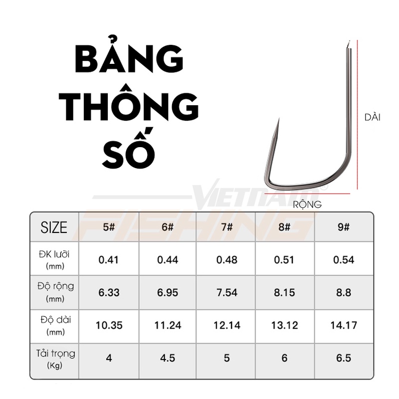 𝐋𝐮̛𝐨̛̃𝐢 câu cá  𝐜𝐡𝐞́𝐩 𝐭𝐢𝐭𝐚𝐧 𝐇𝐔𝐀, chuyên chép, lưỡi câu không ngạnh, thương hiệu chính hãng lưỡi làm từ titan siêu cứng