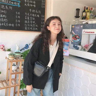 ÁO KHOÁC BLAZERS VEST ĐŨI DÀI TAY 3 MÀU ĐEN BE CAM ĐẤT - ÁO VEST TRƠN ULAZZANG - (Sp sẵn)