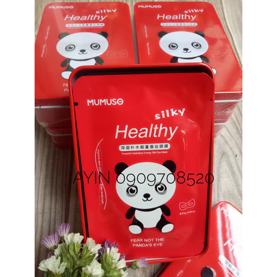 Mặt nạ mắt Silky Healthy Panda's Eye Mumuso 10 miếng hộp thiếc