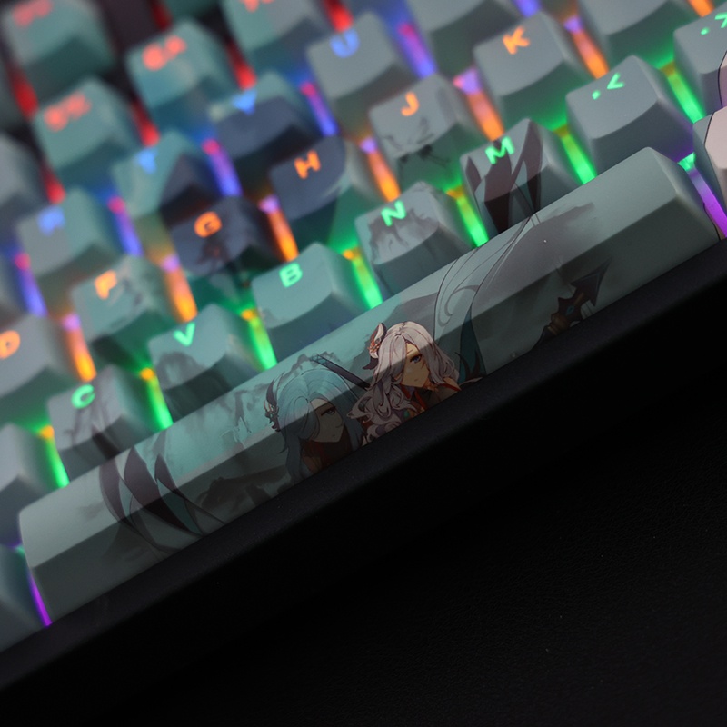 Shenhe Keycap Cherry Profile Genshin Impact Anime PBT Dye Sub Bàn phím cơ học truyền ánh sáng Keycap