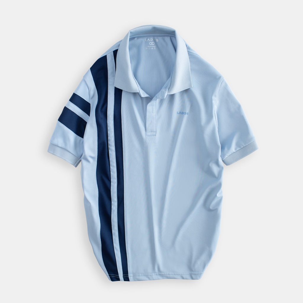 Áo thun polo nam sọc dọc phông đẹp LADOS - 9050 vải poli thoáng mát, thấm hút mồ hôi tốt