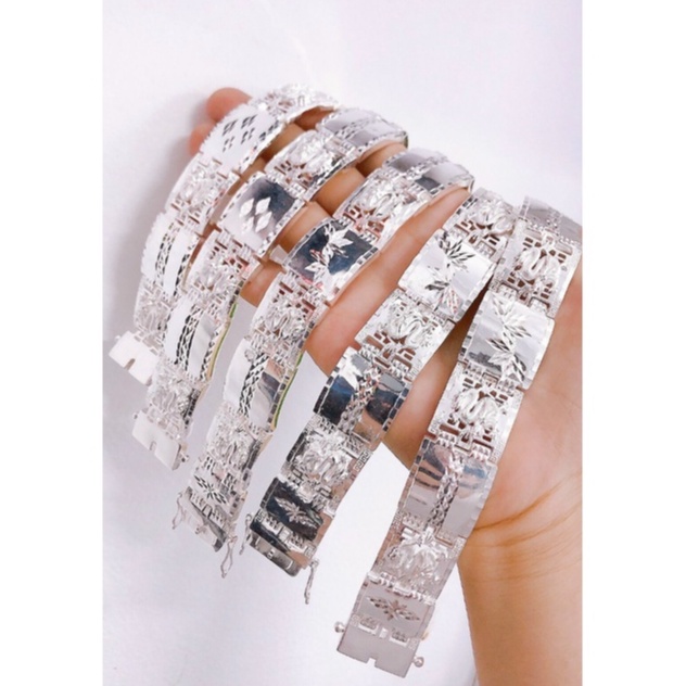 Lắc tay nam bạc - Vòng tay dân chơi loại to khóa chữ S Cao Cấp